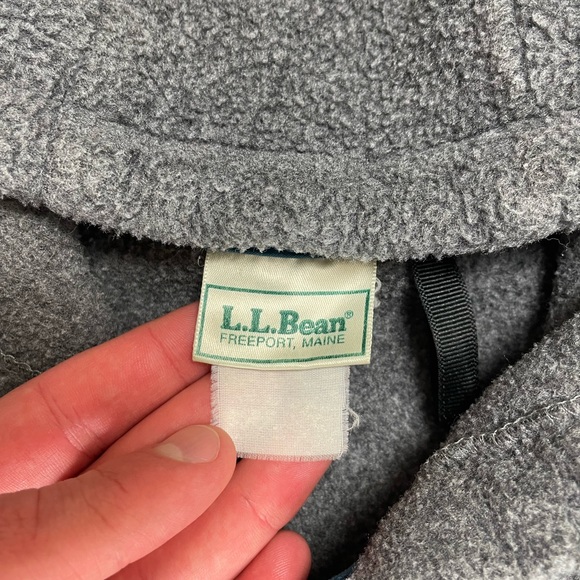 Vintage L.L. Bean Embroidered script fleece full zip up hooded jacket - Picture 11 of 13